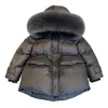 Piumino invernale per bambina Piumino in vera pelliccia di volpe per bambini Cappotto slim addensare caldo per bambini Outfit Adolescente nero lungo Parka XMP198 231202