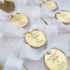 Other Event Party Supplies 50*Personalized Tag Engraved Table Card Mirror Acrylic Round Coin Table Decor Circle Favor Tag Wedding Engagement Bride Baptism 231202