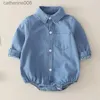 Conjuntos de roupas Bebê Meninos Meninas Roupas Irmão e Irmã Roupas Infantis Meninos Meninas Macacão Manga Comprida Denim Primavera Outono Criança RomperL231202