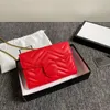 Marmont acolchoado Woc Mini Bag Chain Wallet Women Fashion Leather Crossbody Bags 20cm 4 cores preto branco vermelho nude rosa cartão de crédito209g