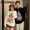 Herentruien ZAZOMDE Amerikaanse straattrui Winter heren Vintage losse kerstboom gebreide unisex hop hip casual warme trui