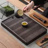 Tacki herbaty gianxi chiński naturalny bambusowy zestaw do przechowywania wody prosta prostokątna deska