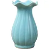 Vases Lotus Leaf Mouth Vase White/blue Ins Style Dried Flowers Flower Arrangement Modern Home Decoration Ceramic Simple