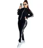 J2940 European American Dames Tracksuits Fashion Letter Gedrukte borduurwerksporten Tweedelige set