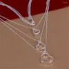 Hanger Kettingen Mode Elegante Charme Vrouwen Bruiloft Ketting Opknoping Hart Ketting TOP Kwaliteit Zilver Kleur Sieraden