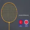 Badminton Rackets Super Light 8U Carbon Fiber Strung Badminton Rackets With Strings Bags Professional Racquet 24-30lbs Speed Padel 231201