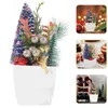 Fiori decorativi Piccola scrivania Albero di Natale Simulazione Mini piante artificiali in vaso Bonsai Decorazione autunnale Lavanda