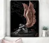 Angels and Demons toile peinture de personnage gris ailes du crâne affiches imprimées scandinave cuadros wall art image pour le salon1751419