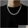 Chokers rostfritt stålkedja halsband lång hiphop för kvinnor män på nacken smycken presenttillbehör sier färg choker 60 cm dhcnr