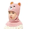 Casquettes Chapeaux Doit Garçon Fille Bonnet Protéger le cou Dinosaure Renard Ours Coupe-Vent Hiver Tricot Chapeau Enfant Filles Oreillettes Casquettes Pour 2 à 7 Ans 231202