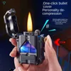 Windproof Kerosene Transparent Unusual Lighter Oil Tank Creative Metal Punk Style Flint Petroleum Lighters Smoking Accessories