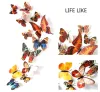 12PCS Artificial 3D Butterfly Three dimensional Simulation Butterflies Refrigerator Fridge Magnets Sticker Home Decoration WLY BH4694 ZZ