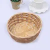 Conjuntos de louça 3 pcs cesta de tecido pão servindo armazenamento caixa de bambu mini bolsa recipiente frutas vime feito à mão