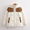 Women's Trench Coats 2024 Autumn Winter Puffer Jackets Cropped Lightweight Hooded Warm Puffy Outwears