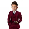 Costumes pour hommes Royal Blue Boys Costume de mariage Tuxedo 3 pièces Veste à col pointu Pantalon Gilet Enfant Blazer formel Ensemble Slim Fit Kids Outfit