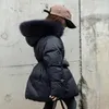 Down Coat Winter Girls Down Jacket Real Fox Fur Children Slim Coat Thicken Warm Kids Outfit Teenage Black Long Parkas XMP198 231202