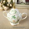 Tassen Camellia Bone China Kaffeeset Britisches Porzellan Tee Keramik Kanne Sahnekännchen Zuckerdose Teatime Teekanne Tasse Becher Coffeeware 231201