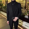 Men's Suits Autumn Andwinter England (Blazer Trousers) Korean Version Slim High-end Leisure Medium Length Cloth Blazer Two-piece Set