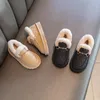 Botlar Boyut 26-36 Kızlar Yumuşak Ayak Bileği Kış Çocukları Sıcak Kürk Ayakkabı Kız Mokasenler İçin Soafers Su Geçirmez Erkekler Slip Slip Snow