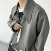 Kurtki męskie 2023 Spring Autum Men Korean Fashion Streetwear Casual Loose Short Chicka Codzienne płaszcze odzieży wierzchniej