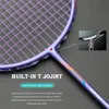 Racchette da badminton più leggere 10U 52G racchette da badminton in fibra di carbonio completa corde racchetta da allenamento professionale tensione massima 35 libbre con borse per adulti 231201