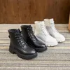 Laarzen AIYUQI Dames Marton Boots Echt leer Herfst Veterschoenen Motorlaarzen Dames Britse stijl Dames enkellaarsjes WHSLE MTO 231201