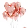 Decorazione per feste 10 pezzi Mti Palloncini foil a cuore in oro rosa Coriandoli Lattice Palloncini compleanno Decorazioni per feste Bambini Adt Palloncini nuziali1 D Dh10I