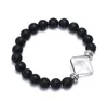 Todo 10 Uds pulsera de hebras elásticas chapada en plata de moda pirámide conectar opalita ópalo piedra de Lava negra Jewelry5034593