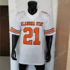 2021 Neue NCAA Oklahoma State OSU-Trikots 21 Sanders College-Football-Trikot Orange Weiß Größe Jugend Erwachsener