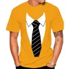 Men's T Shirts Painting Mens Clothing Crew Neck Casual Necktie Shirt Leisure And Comfort Novel Men