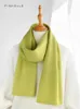 Scarves Green Wool Small Scarf Women's Winter Warm Wool Scarves Solid Color Adults Kids Year Christmas Gift 231201