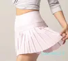 Saia de tênis lu yoga outfits shorts roupas de ginástica mulheres correndo esportes fitness saias de golfe com bolso calças sexy respirável p