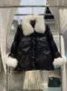 Gilet da donna Lady Loose 2023 Piumini invernali Collo in vera pelliccia Parka caldo Donna Cappotto in anatra bianca Giacca da neve 231202