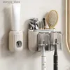 Porte-brosses à dents Support de rangement mural pour brosse à dents Support de dentifrice portable Peignes Rasoirs Organisateur Accessoires de salle de bain sans poinçon Q231202