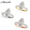 AINUOSHI 925 Sterling Silver Women Wedding Engagement Rings Halo Marquise Cut Bridal Rings Anniversary Silver Party Jewelry Gift Y248k