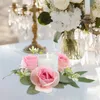 Decorative Flowers Christmas Dining Table Decor Candlestick Garland Wedding Wreath Artificial Rose Ring Window Rings Wreaths