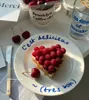 Assiettes françaises manuscrites bleues, vaisselle en céramique de style occidental, assiette à Dessert, Gourmet Po Shoot Goodlooking 231202