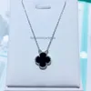 designer van clover necklace s925 sterling silver fourleaf clover fan chain rose gold shell necklace fashion luxury pendant chain