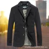 Herrdräkter Hoo 2023 Autumn Leisure Blazer Cotton Three-Button Fashion Denim Blazers