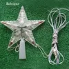 Decorações de Natal Behogar piscando LED lâmpada de mudança de cor Xmas Árvore de Natal Topper Decorações de estrela Luz Plug UE para casa navidad kerst natale 231201