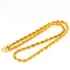 Chains 24k Electroplated Sand Gold Men's Atmospheric 7mm8mm Twist Necklace Vacuum Plating Will Not Fade For A Long Time