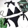 Kvinnors badkläder gul sexig bikinis 2023 Kvinnor Solid färg Kvinnlig baddräkt Swim Beachwear Baddräkt Brasiliansk bikini Set Pool Bather