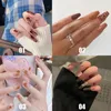 False Nails 2023 24pcs/Box Detachable Coffin Wearable Rhinestone Ballerina Fake Full Cover Nail Tips Press On