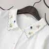 Women's Blouses Spring Autumn Cotton Floral Embroidered White Color Shirt Women Clothing Turn Down Collar Long Sleeved Loose Blusa Blouse