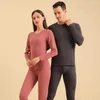 Men's Sleepwear Thermal Clothing Set Soft Underwear For Men Women Fleece Lined Base Layer Outdoor Activities Solid Autumn