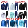 23 24 Crianças e Adulto Tracksuit MILIK PAYET Marselha Survetement Treinamento Terno Veste Maillot 2023 2024 Olympique OM Homem Tracksuits Futebol Jogging Set Sports