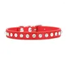 Cat Collars Rhinestone Collar Pu Dog Leash Leather Small Pet