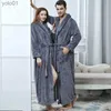 Indumenti da notte da uomo Uomo Inverno Extra lungo Caldo Accappatoio di flanella Plus Size Corallo Pile Accappatoio Donna Jacquard Vestaglia Amanti Casa PigiameriaL231202