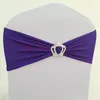 Sashes 10pcs50pcsストレッチスパンデックスチェアサッシベルトタイとクラウンバックルパーティーイベントEl Elastic Wedding Decoration Ribbon Bow 231202