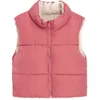 Kvinnors västar 2023 Casual Stand Collar Puffer Vest Women Reversible Coats Warm Ytterkläder ärmlös vinter plus storlek förtjockade jackor 231201